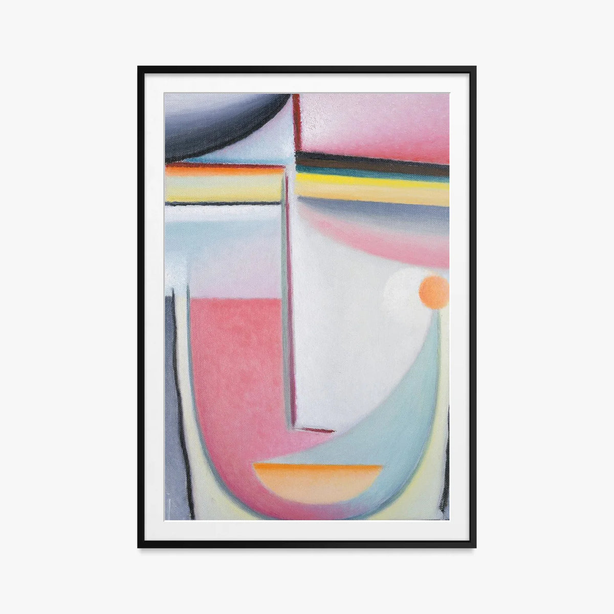 Testa Astratta, Sinfonia in Rosa - Alexej von Jawlensky, opera di Alexej von Jawlensky (Espressionismo), stampa con passepartout e cornice nera, 80x115cm