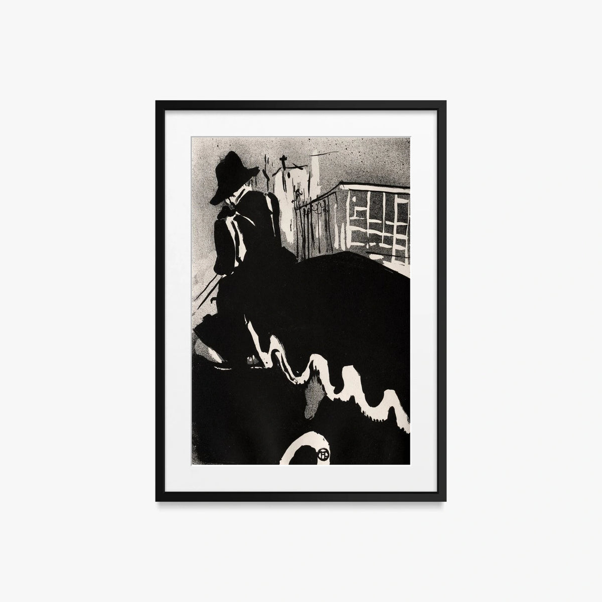 Ultima Ballata - Henri de Toulouse-Lautrec, opera di Henri de Toulouse-Lautrec (Post-Impressionismo), stampa con passepartout e cornice nera, 50x70cm