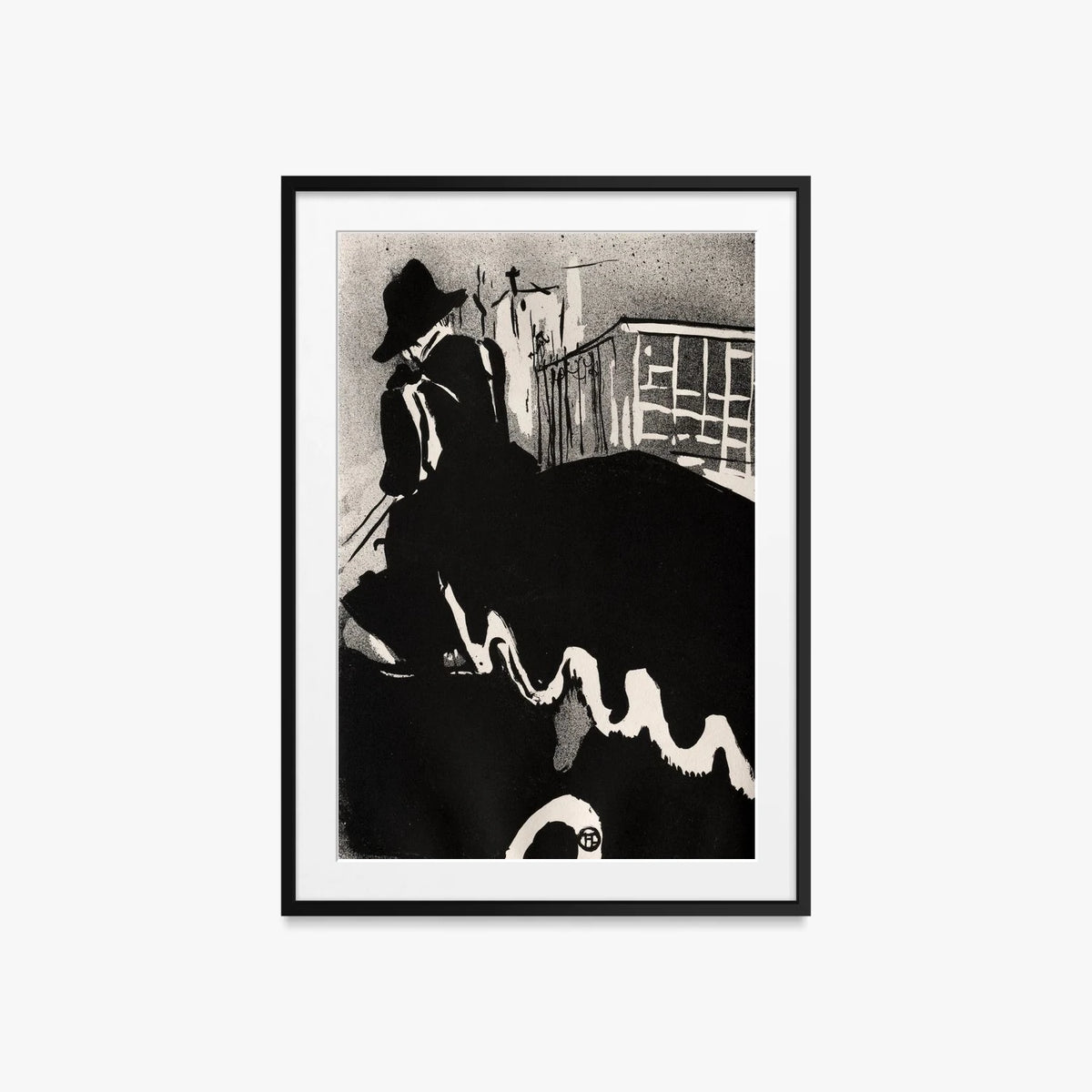 Ultima Ballata - Henri de Toulouse-Lautrec, opera di Henri de Toulouse-Lautrec (Post-Impressionismo), stampa con passepartout e cornice nera, 60x85cm