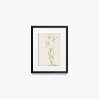 Uomo Nudo in Piedi - Reijer Stolk, opera di Reijer Stolk (Avanguardie), stampa con passepartout e cornice nera, 30x40cm