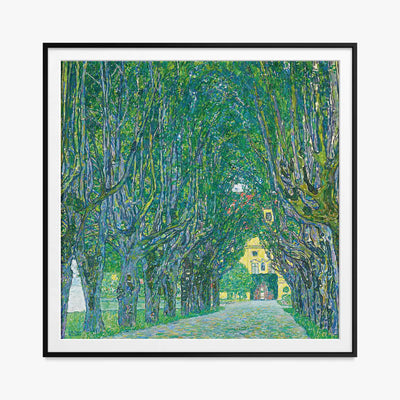 Viale del Castello di Kammer - Gustav Klimt, opera di Gustav Klimt (Secessione Viennese), stampa con passepartout e cornice nera, 80x80cm